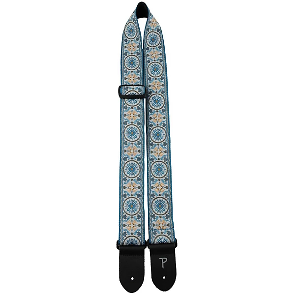 Perri's The Hope Collection by Selena 2 Jacquard Guitar Strap Turquoise Blossom 2 in.
