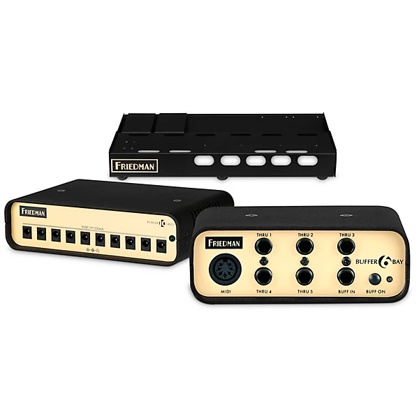 Friedman Tour Pro 1529 Platinum 15 x 29 Pedalboard With 2 Risers, Power Grid 10 and Buffer Bay 6 Medium Black