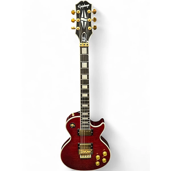 Used Epiphone Alex Lifeson Signature Les Paul Quilt Ruby Solid Body Electric Guitar