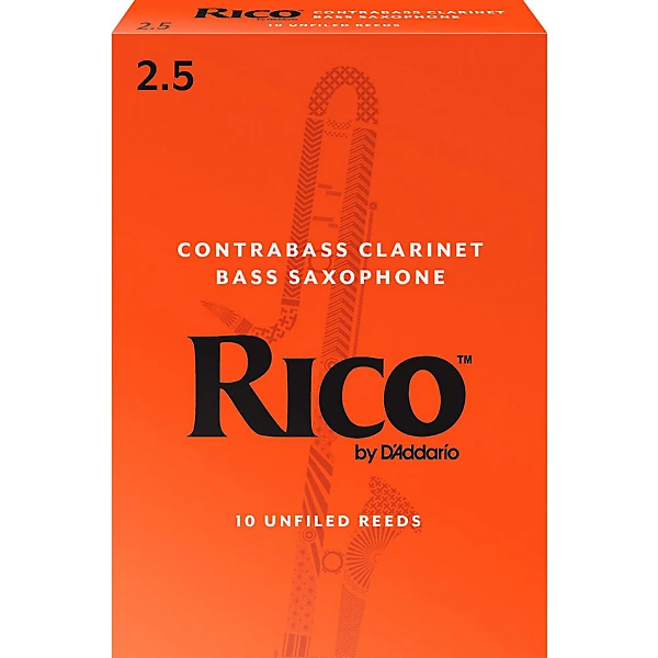 Rico Contra-Alto/Contrabass Clarinet Reeds, Box of 10 Strength 2.5