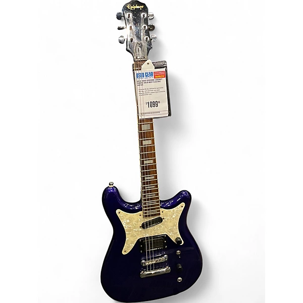 Used 2000s Epiphone coronet Purple Solid Body Electric Guitar