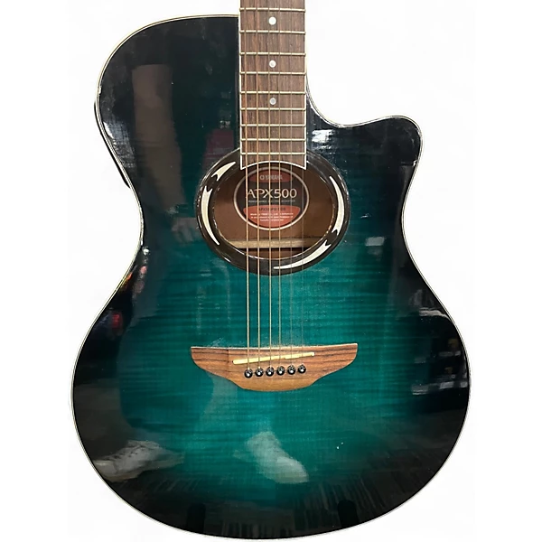 Used Yamaha APX500 Blue Burst Acoustic Electric Guitar 4 Used Yamaha APX500 Blue Burst Acoustic Electric Guitar
