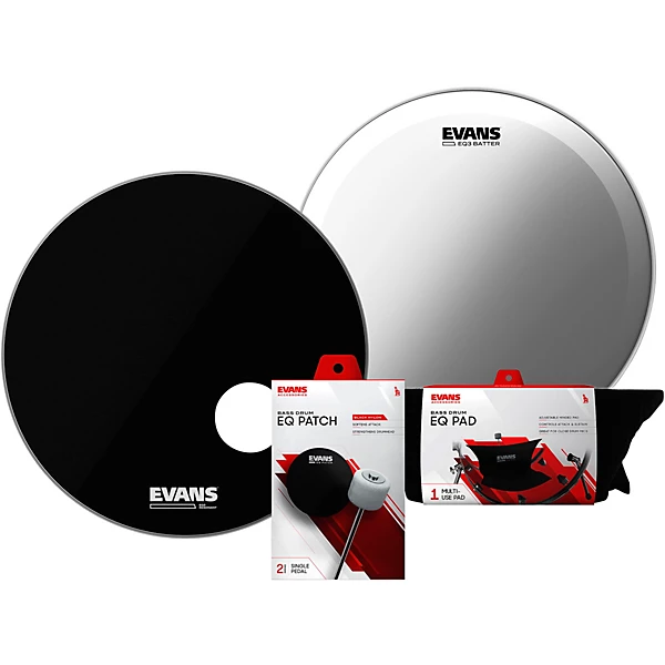 EVANS EQ3 System Pack 22 Bass Drum Head Set Black