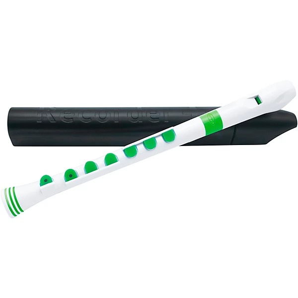 Nuvo Recorder+ Baroque Fingering With Hard Case White/Green