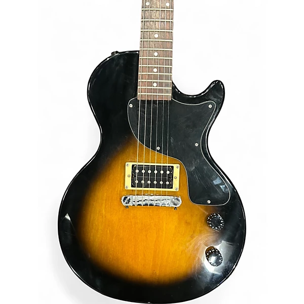 Used Epiphone Les Paul Junior Single Cut 2 Tone Sunburst Solid Body Electric Guitar 4 Used Epiphone Les Paul Junior Single Cut 2 Tone Sunburst Solid Body Electric Guitar