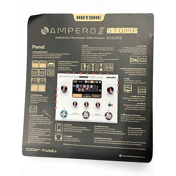 Used Hotone Effects Ampero II Stomp Effect Processor 8 Used Hotone Effects Ampero II Stomp Effect Processor