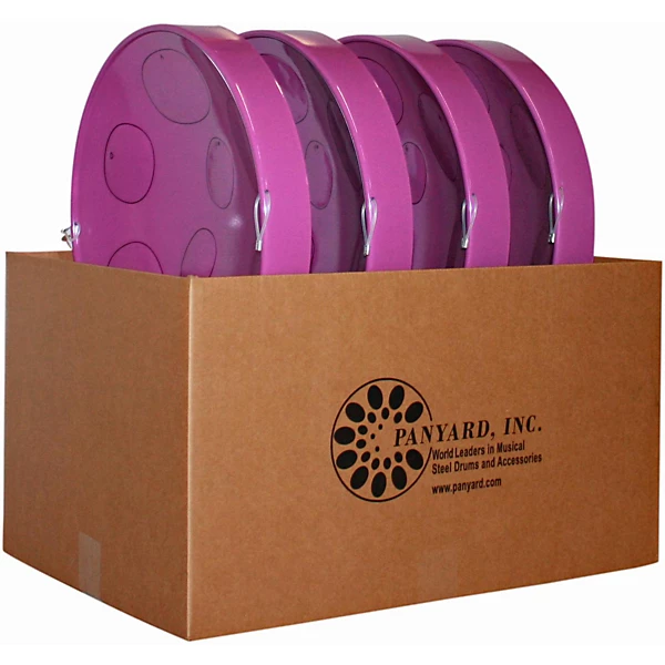 Panyard Jumbie Jam Educator's Steel Drum 4-Pack with Table Top Stands Purple