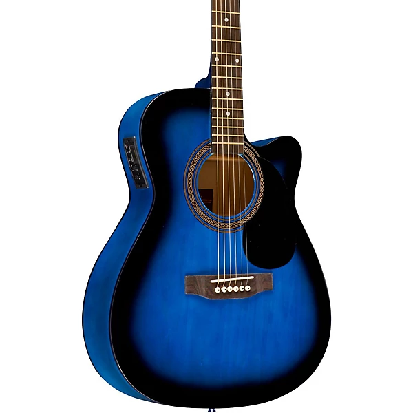 Rogue RA-090 Concert Cutaway Acoustic-Electric Guitar Blue Burst