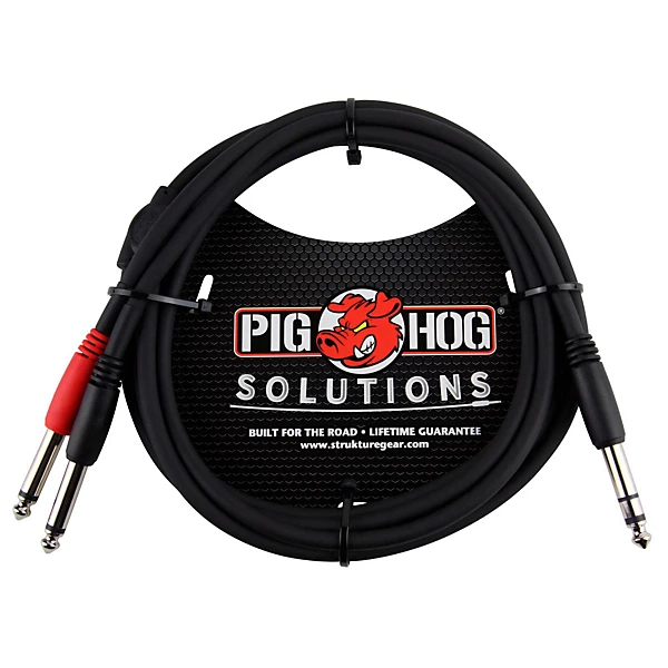 Pig Hog Solutions TRS(M) to Dual 1/4 Insert Cable 6 ft.