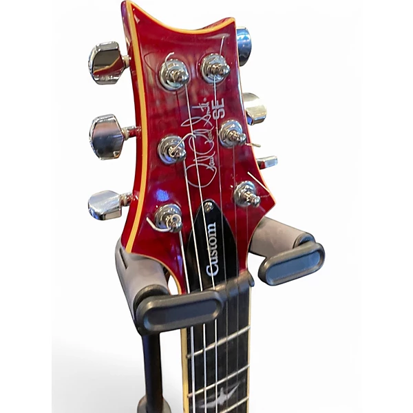 Used PRS SE Custom 24 Cherry Sunburst Solid Body Electric Guitar 6 Used PRS SE Custom 24 Cherry Sunburst Solid Body Electric Guitar