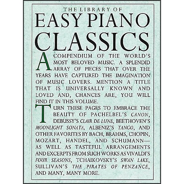 Music Sales The Library Of Easy Piano Classics