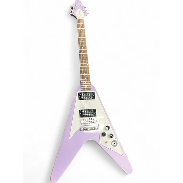 Used Epiphone FLYING V KIRK HAMMETT PURPLE METALLIC Solid Body Electric Guitar