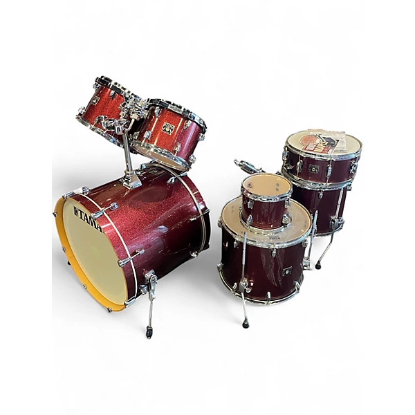 Used TAMA 7 Piece Superstar RED SPARKLE Drum Kit