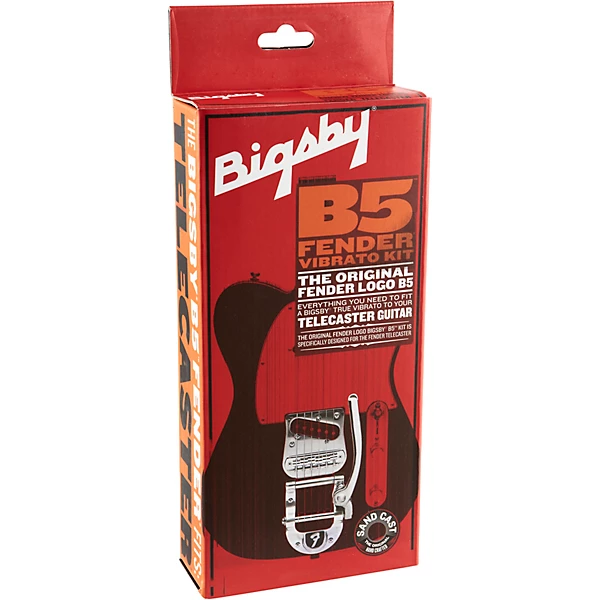 Bigsby B5 Fender Vibrato Kit - Original Fender Logo For Telecaster Guitars Chrome 4 Bigsby B5 Fender Vibrato Kit - Original Fender Logo For Telecaster Guitars Chrome