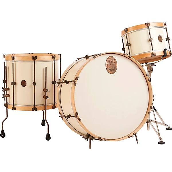 A&F DrumCo Antique White Maple 3-Piece Drum Shell Pack