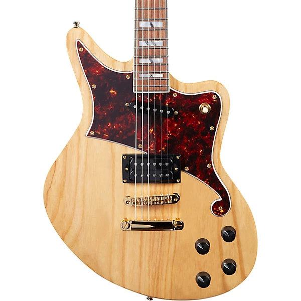 D'Angelico Deluxe Series Bedford Swamp Ash Electric Guitar with Seymour Duncan Pickups and Stopbar Tailpiece Natural Swamp Ash