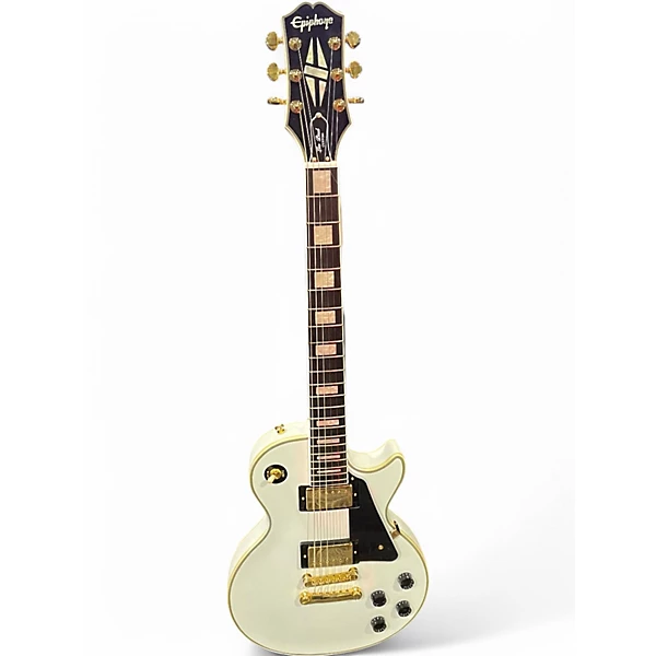 Used Epiphone Les Paul Custom Alpine White Solid Body Electric Guitar