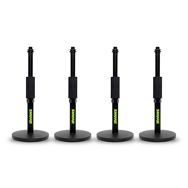 Shure Shure Round 6 Base Desktop Mic Stand With Standard Height-Adjustable Twist Clutch 4-Pack