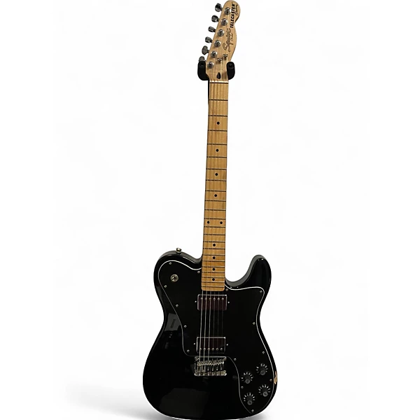 Used Squier Telecaster Custom Black Solid Body Electric Guitar