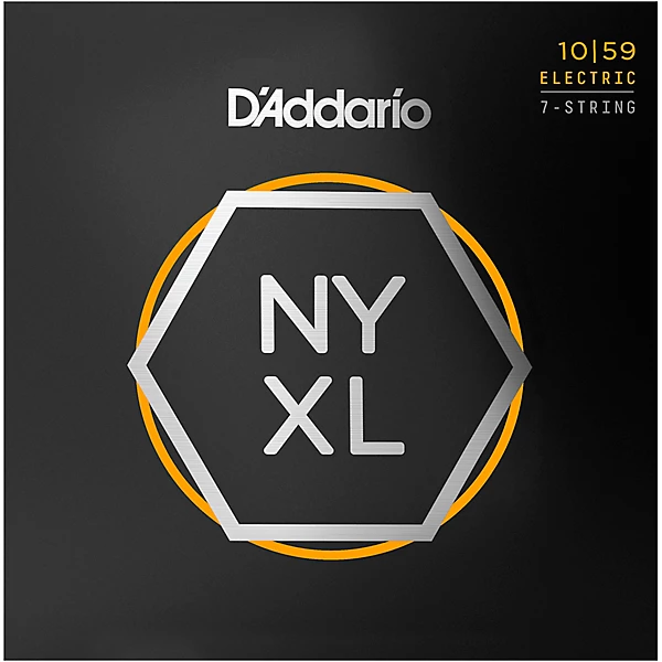 D'Addario NYXL1059 7-String Light Nickel Wound Electric Guitar Strings (10-59)