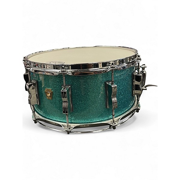 Used Ludwig 14X6.5 CLASSIC MAPLE TEAL SPARKLE Drum