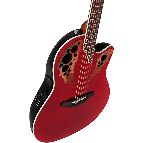 Ovation CE48 Celebrity Series Elite Super Shallow Acoustic-Electric Guitar Ruby Red 12 Ovation CE48 Celebrity Series Elite Super Shallow Acoustic-Electric Guitar Ruby Red