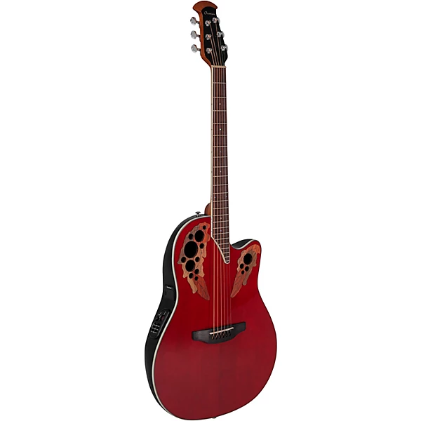 Ovation CE48 Celebrity Series Elite Super Shallow Acoustic-Electric Guitar Ruby Red 6 Ovation CE48 Celebrity Series Elite Super Shallow Acoustic-Electric Guitar Ruby Red