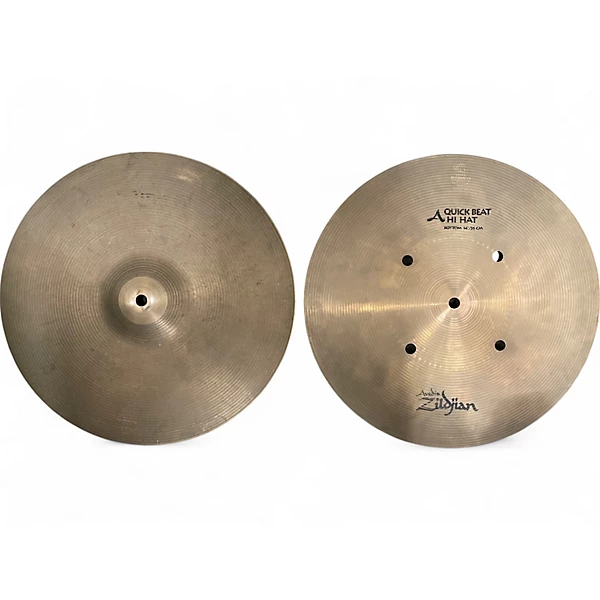 Used Zildjian 14in Quick Beat Hi Hat Pair Cymbal