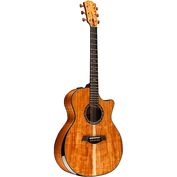 Taylor Custom All Figured AA Grade Hawaiian Koa Grand Auditorium Acoustic-Electric Guitar Natural 6 Taylor Custom All Figured AA Grade Hawaiian Koa Grand Auditorium Acoustic-Electric Guitar Natural