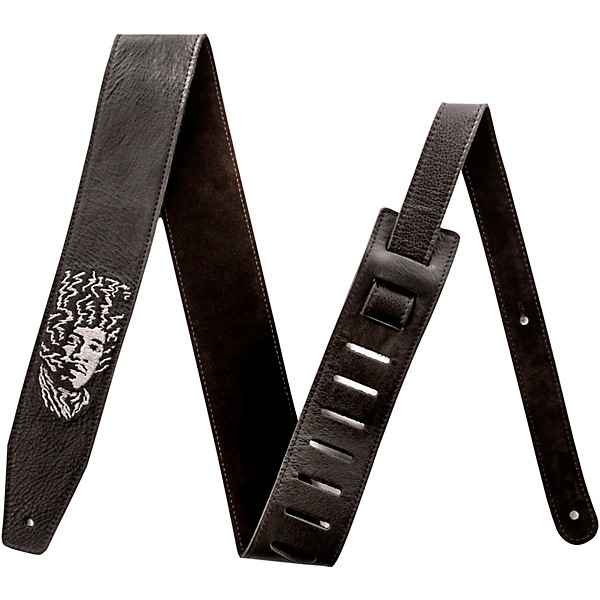Dunlop Authentic Hendrix 68 Shrine Series BMF Leather Guitar Strap Black 2.5 in.