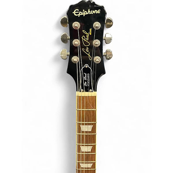 Used Epiphone Les Paul Standard Ebony Solid Body Electric Guitar 10 Used Epiphone Les Paul Standard Ebony Solid Body Electric Guitar