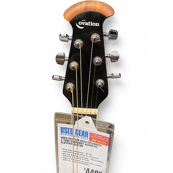 Used Ovation GC24 Celebrity 2 Tone Sunburst Acoustic Electric Guitar 6 Used Ovation GC24 Celebrity 2 Tone Sunburst Acoustic Electric Guitar