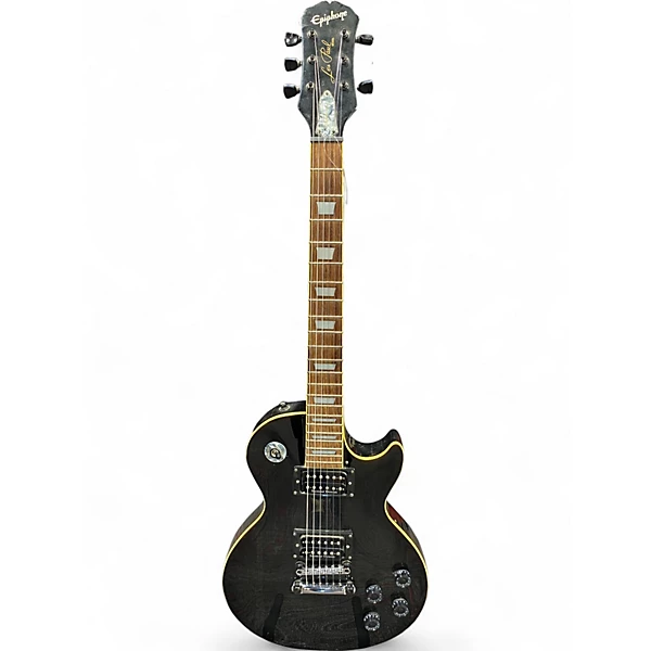 Used 1997 Epiphone Les Paul Standard Trans Black Solid Body Electric Guitar