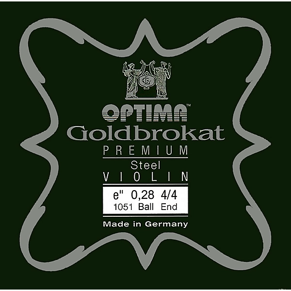 Optima Goldbrokat Premium Series Steel Violin E String 4/4 Size, Heavy Steel, 28 guage ball end