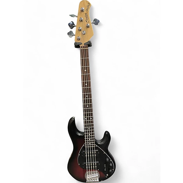 Used Sterling by Music Man Ray5 HH Sub Series Candy Red Burst Electric Bass Guitar