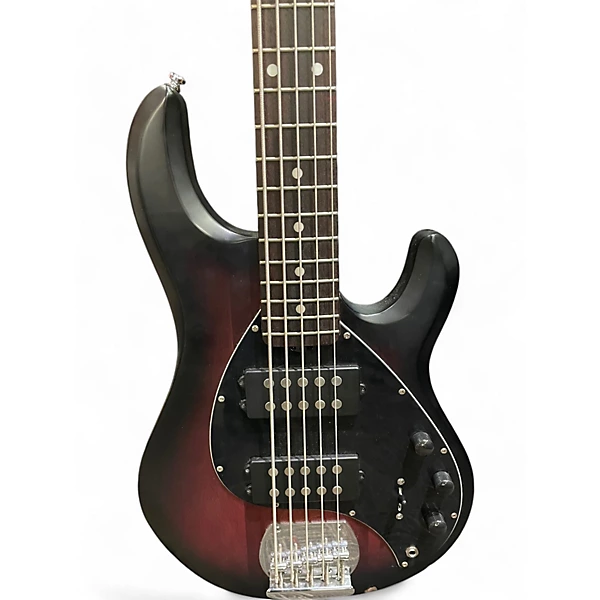 Used Sterling by Music Man Ray5 HH Sub Series Candy Red Burst Electric Bass Guitar 4 Used Sterling by Music Man Ray5 HH Sub Series Candy Red Burst Electric Bass Guitar