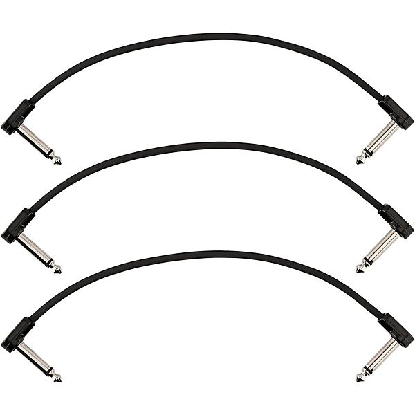 Fender Blockchain Patch Angle to Angle Cables, 3-Pack 8 in. Black