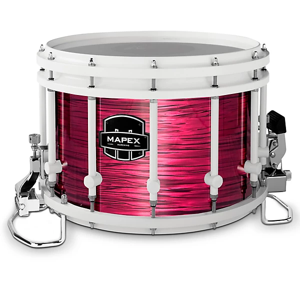 Mapex Quantum Agility Drums on Demand Series 14 White Marching Snare Drum 14 x 10 in. Burgundy Ripple