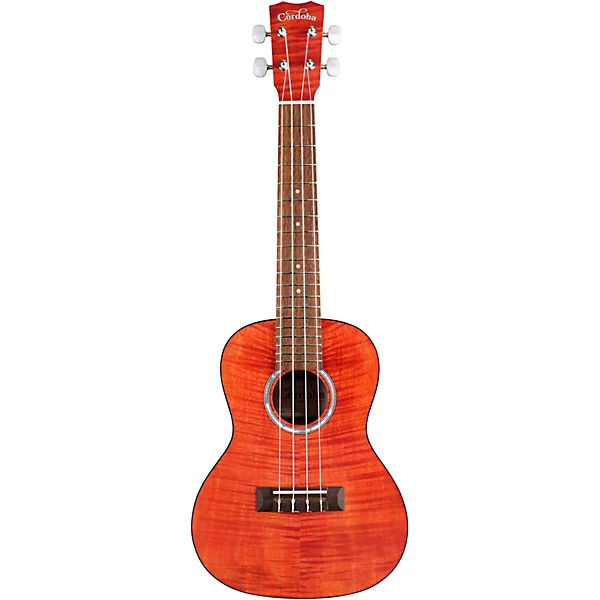 Cordoba 15CFM Flamed Mahogany Concert Ukulele Rose Red