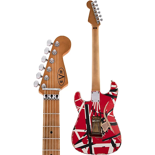 EVH Striped Series Frankie Electric Guitar Red with Black and White Stripes Relic 8 EVH Striped Series Frankie Electric Guitar Red with Black and White Stripes Relic