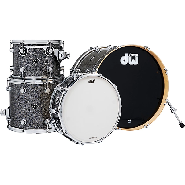 DW DWe Wireless Acoustic-Electronic Convertible 4-Piece Shell Pack With 20 Bass Drum Finish Ply Black Galaxy