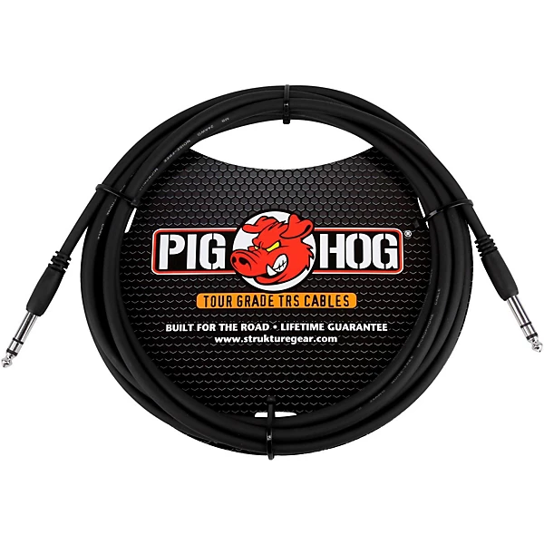 Pig Hog Instrument Cable 1/4 TRS to 1/4 TRS 15 ft.