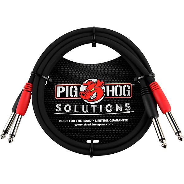 Pig Hog 1/4 - 1/4 Dual Cable 3 ft.