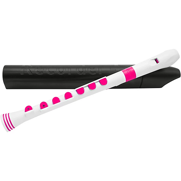 Nuvo Recorder+ Baroque Fingering With Hard Case White/Pink
