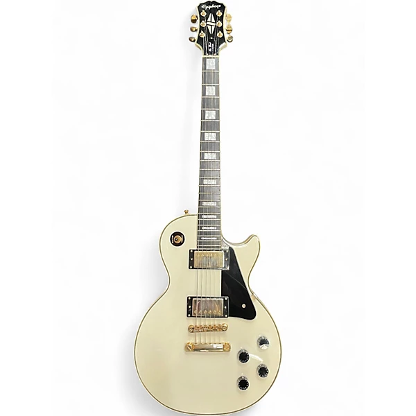 Used Epiphone Les Paul Custom Alpine White Solid Body Electric Guitar