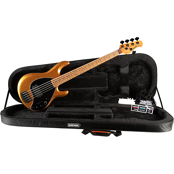 Ernie Ball Music Man DarkRay 5 H Ebony Fingerboard 5-String Electric Bass Gold Bar 12 Ernie Ball Music Man DarkRay 5 H Ebony Fingerboard 5-String Electric Bass Gold Bar