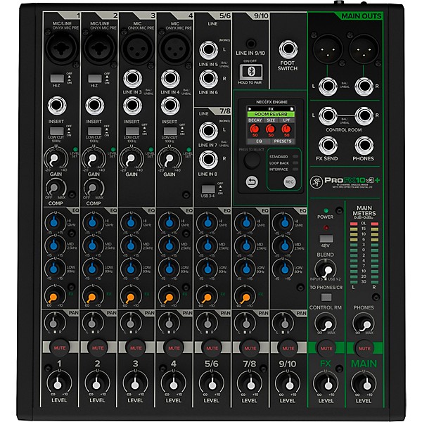 Mackie ProFX10v3+ 10-Channel Analog Mixer With Enhanced FX, USB Recording Modes & Bluetooth