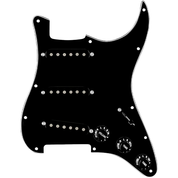 920D Custom Texas Vintage Loaded Pickguard for Strat With Black Pickups and S7W Wiring Harness Black