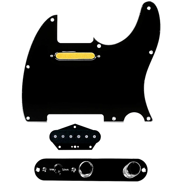 920D Custom Gold Foil Loaded Pickguard for Tele With T3W-B Control Plate Black