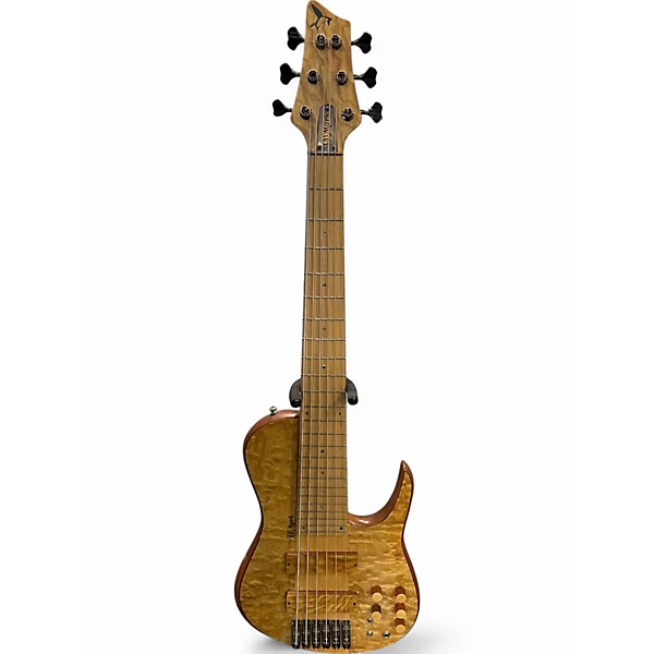 Used D'mark Omega 6Spalted Exotic Brazillian Electric Bass Guitar